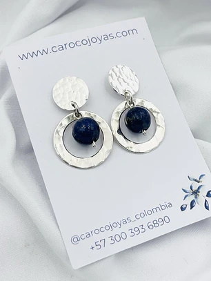 Aretes de plata con piedras Lapislazuli