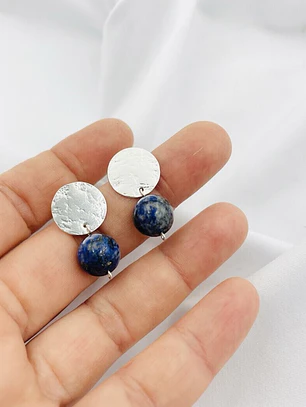 Aretes de plata y piedra Azurita