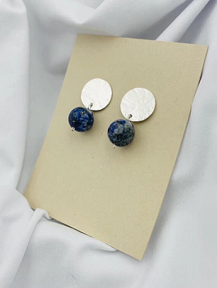 Aretes de plata y piedra Azurita