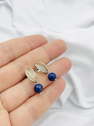 Aretes de plata y piedra Lapislázuli