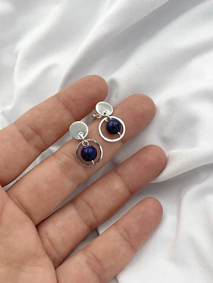 Aretes de plata y piedra Lapislazuli
