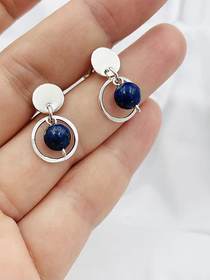 Aretes de plata y piedra Lapislazuli