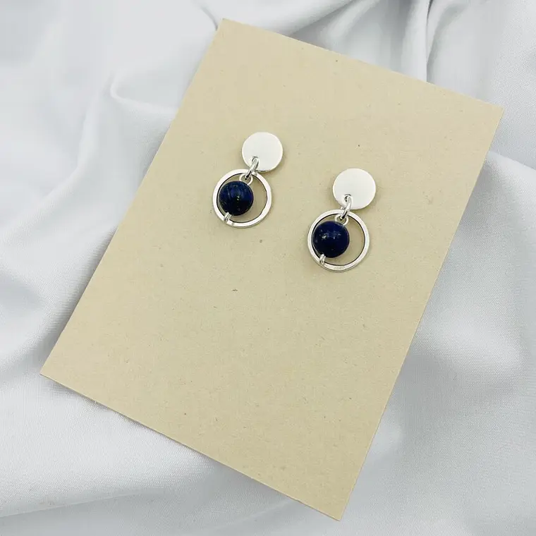Aretes de plata y piedra Lapislazuli 3