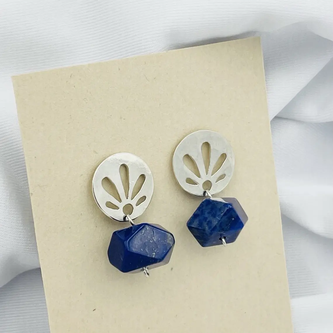 Aretes de plata con piedra Lapislazuli 1