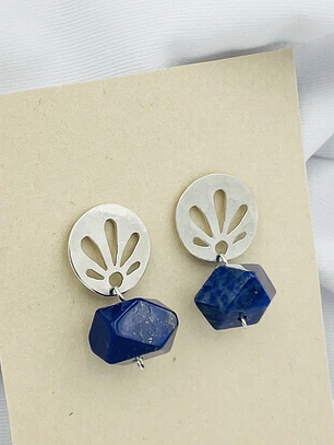 Aretes de plata con piedra Lapislazuli