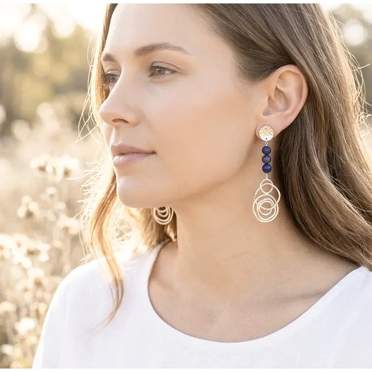 Aretes largos de plata y Lapislazuli 1