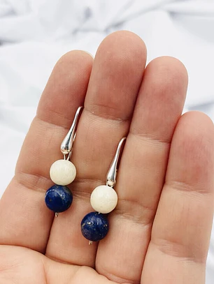 Aretes de plata con piedras naturales