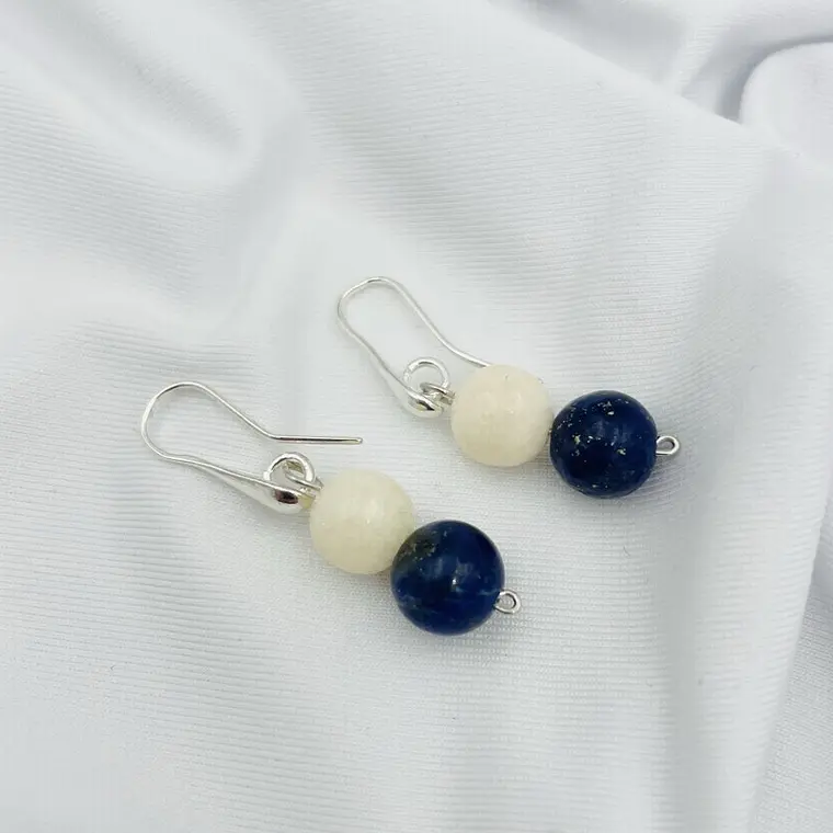 Aretes de plata con piedras naturales 2