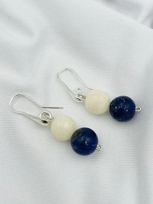 Aretes de plata con piedras naturales