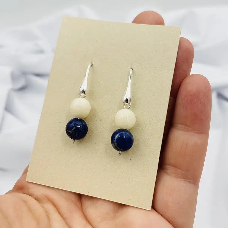 Aretes de plata con piedras naturales 4
