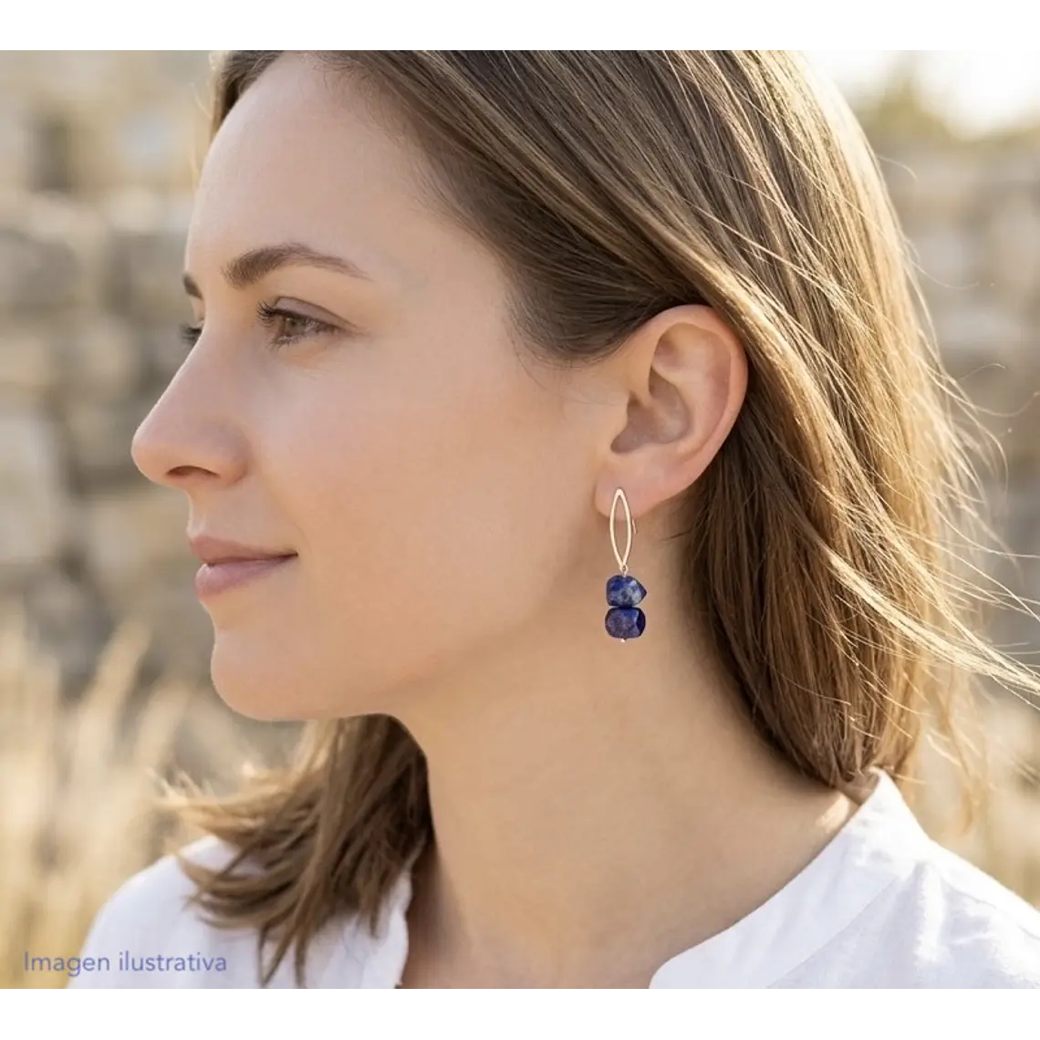 Aretes de plata con piedra Lapislazuli 2