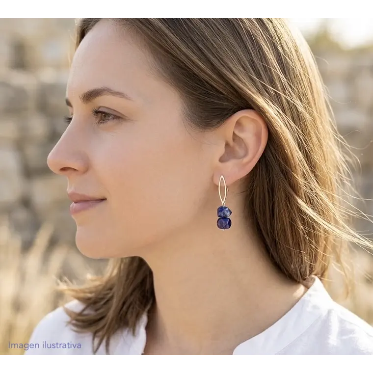 Aretes de plata con piedra Lapislazuli 2