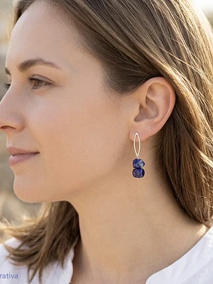 Aretes de plata con piedra Lapislazuli