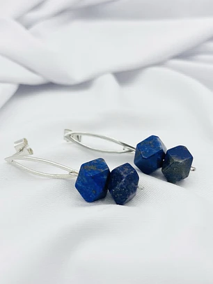 Aretes de plata con piedra Lapislazuli