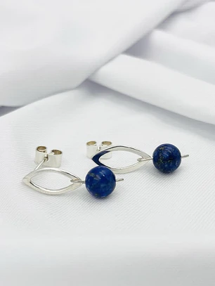 Aretes pequeños de plata y Lapislázuli