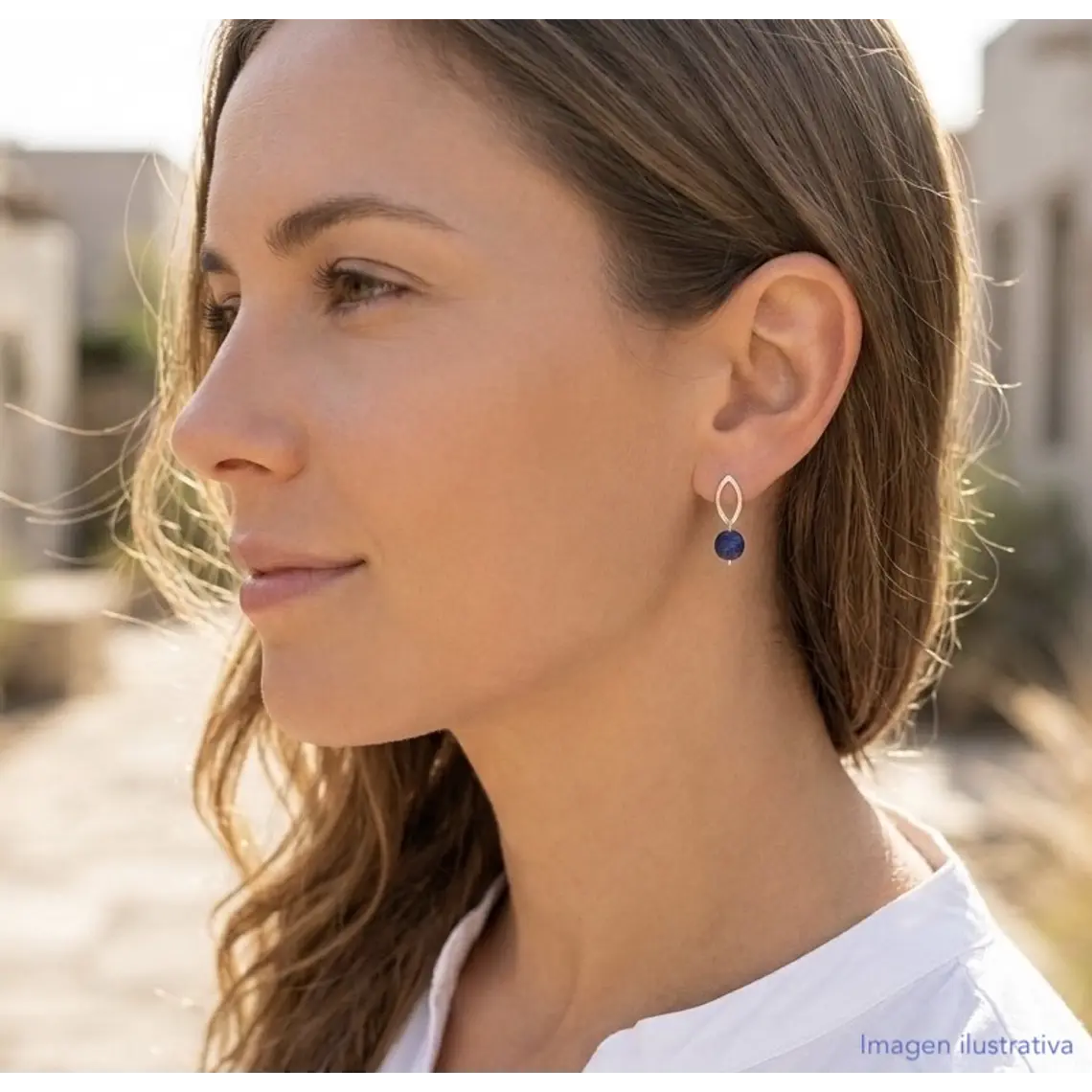 Aretes pequeños de plata y Lapislázuli 2