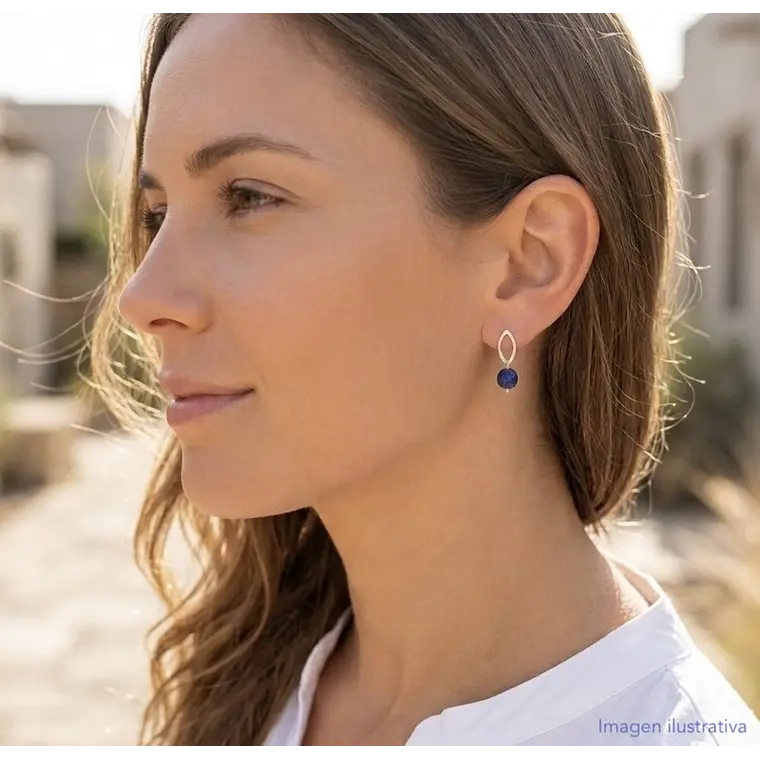 Aretes pequeños de plata y Lapislázuli 2