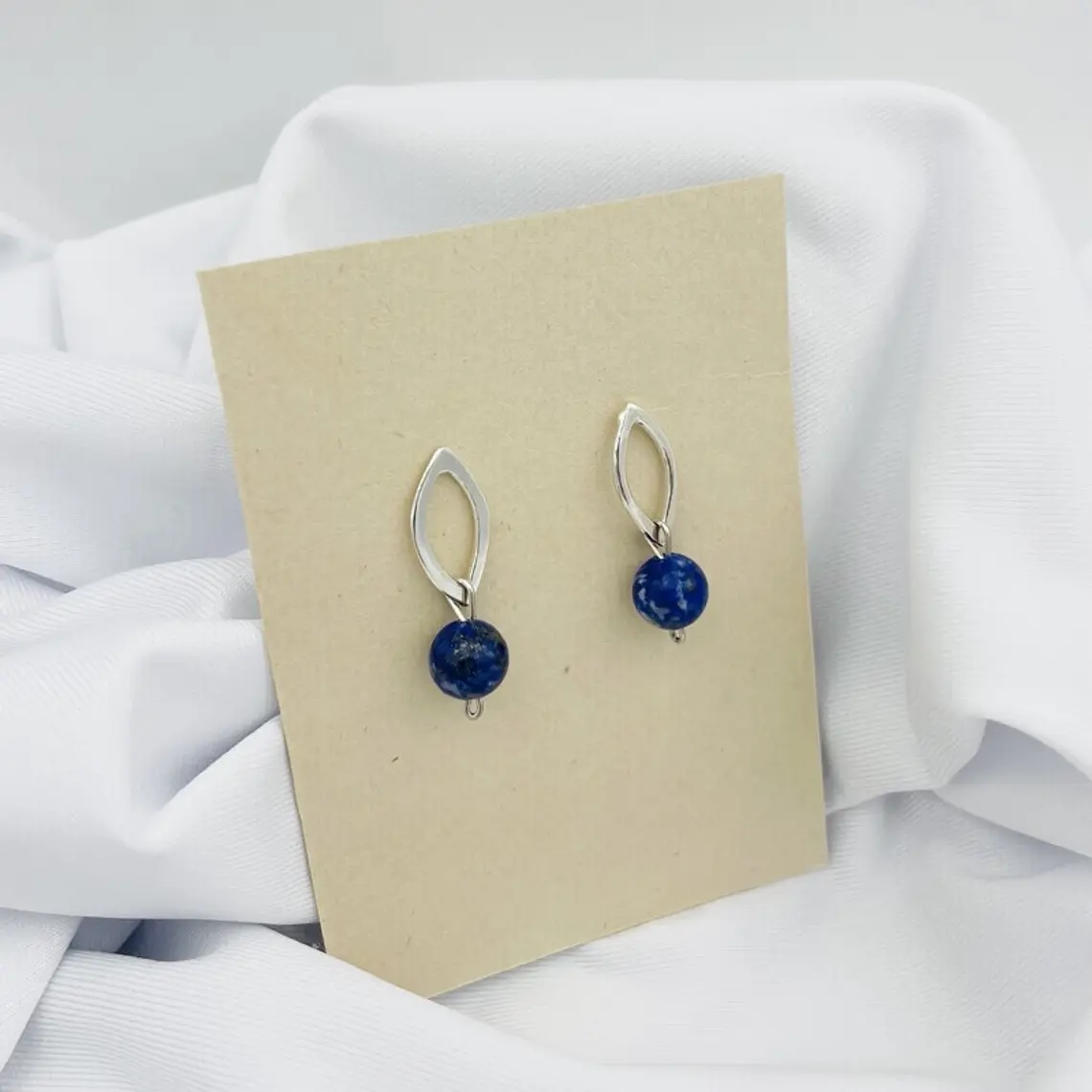Aretes pequeños de plata y Lapislázuli 5