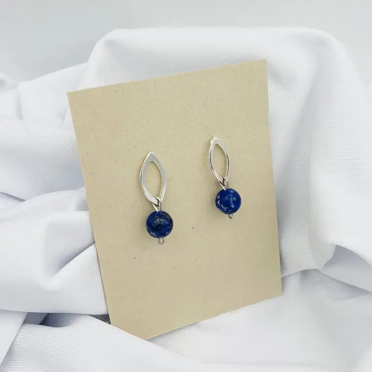 Aretes pequeños de plata y Lapislázuli 5