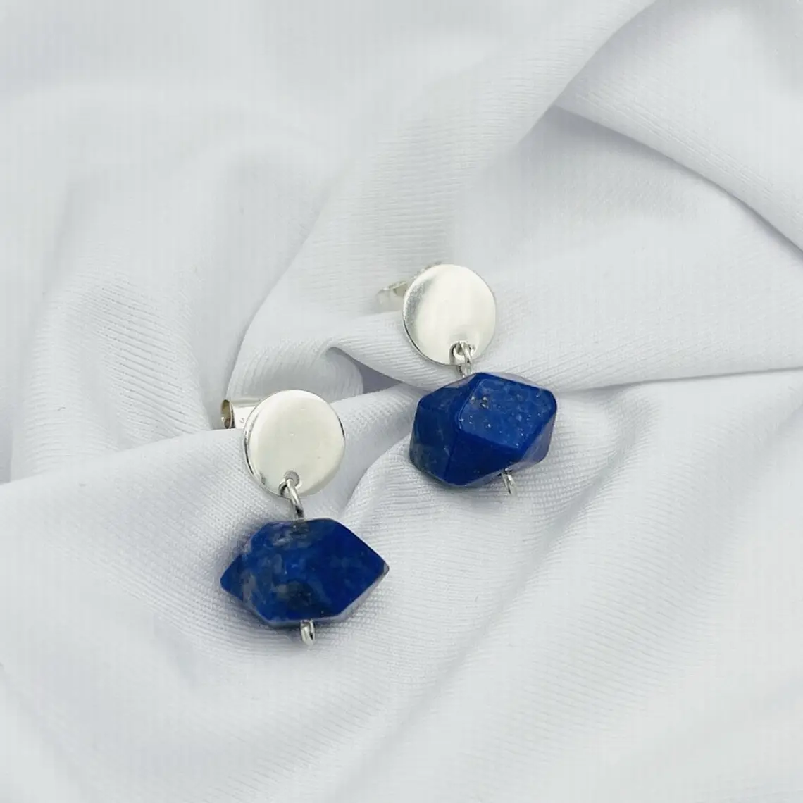 Aretes de plata y piedra Lapislázuli 1