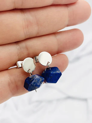 Aretes de plata y piedra Lapislázuli