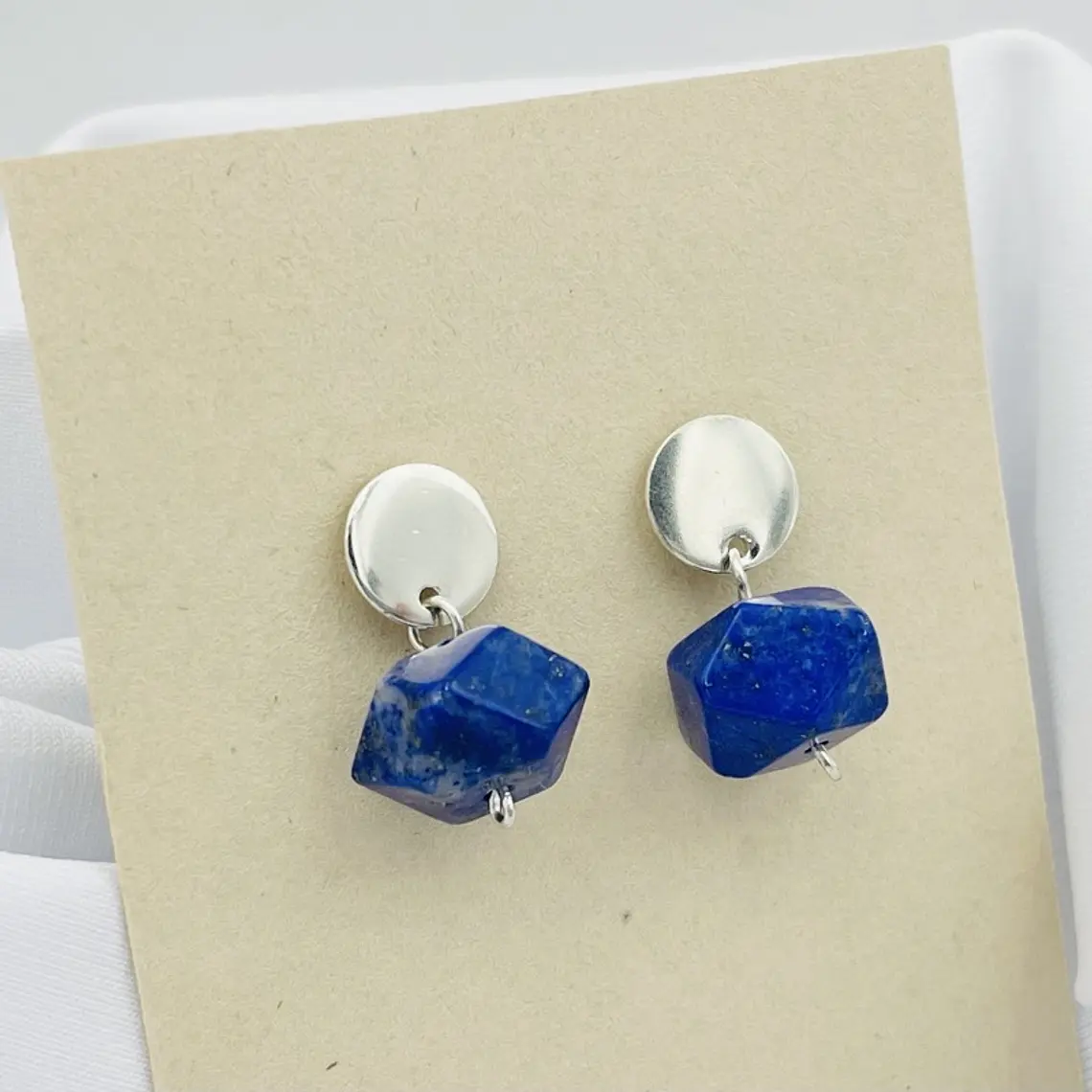 Aretes de plata y piedra Lapislázuli 3