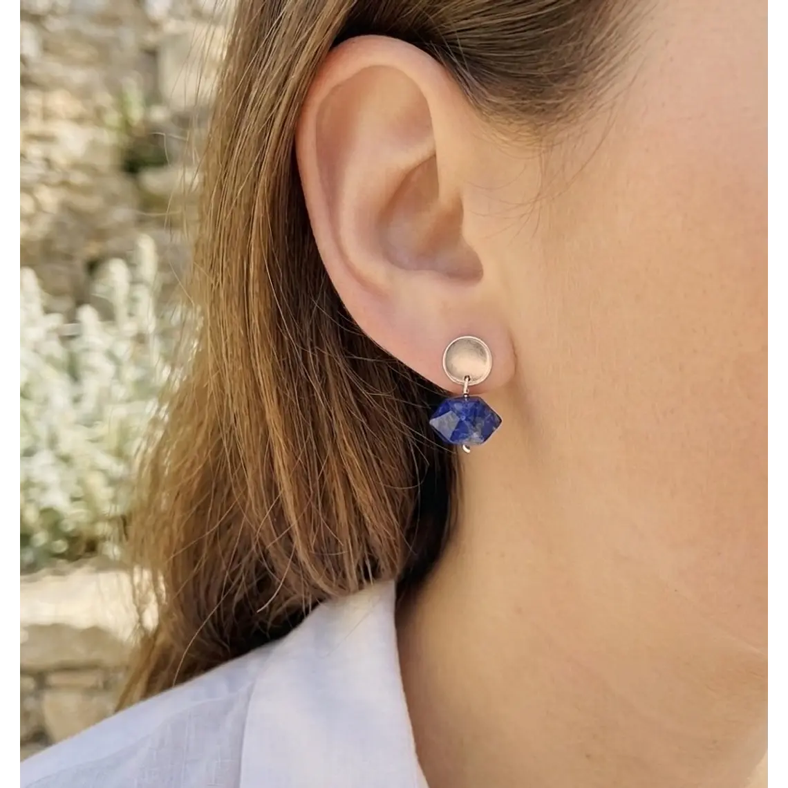 Aretes de plata y piedra Lapislázuli 4