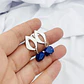 Aretes hojas de plata con piedra Lapislazuli - Miniatura 1