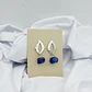 Aretes hojas de plata con piedra Lapislazuli - Miniatura 2