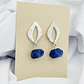 Aretes hojas de plata con piedra Lapislazuli - Miniatura 3