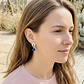 Aretes hojas de plata con piedra Lapislazuli - Miniatura 4