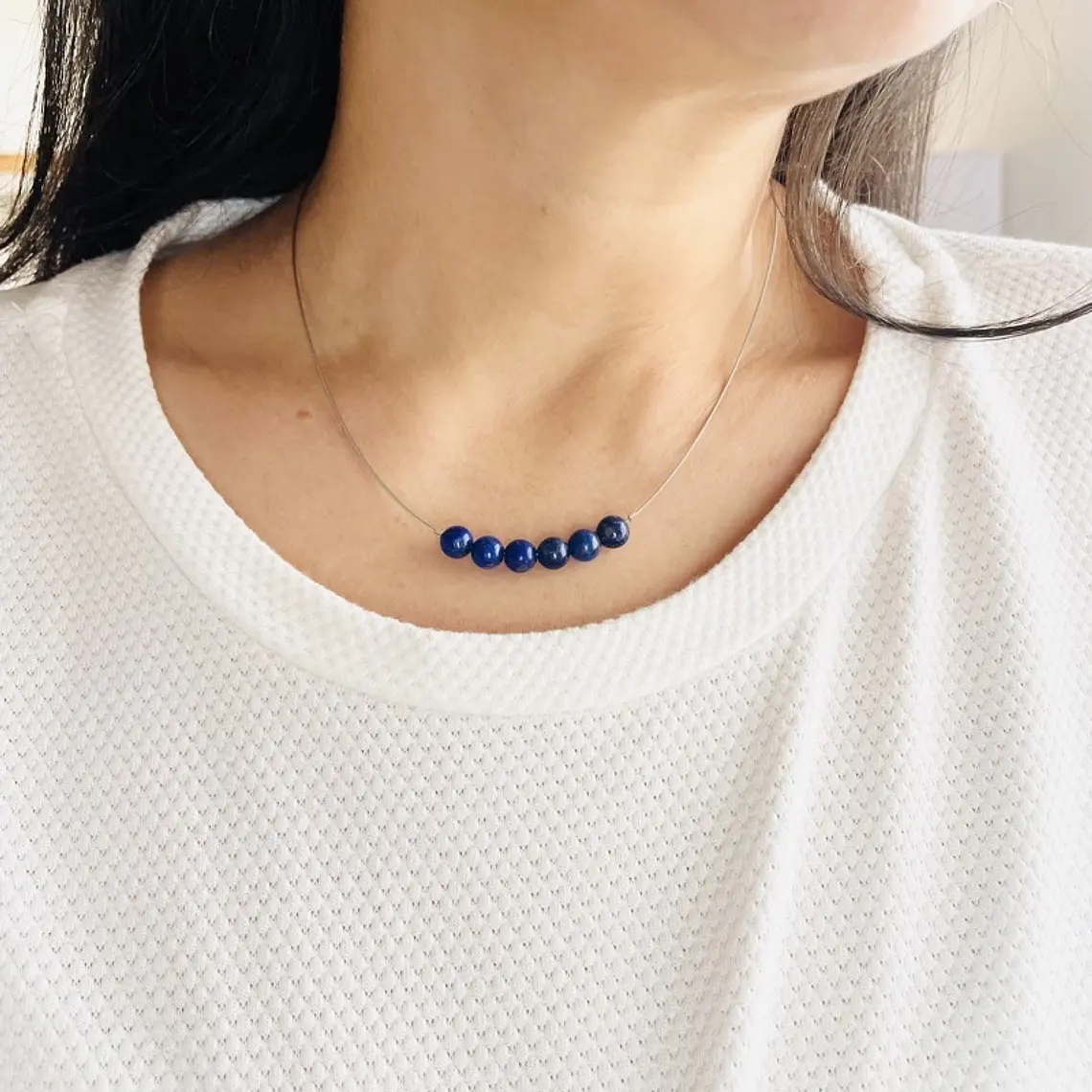 Collar clásico piedras Lapislázuli 3