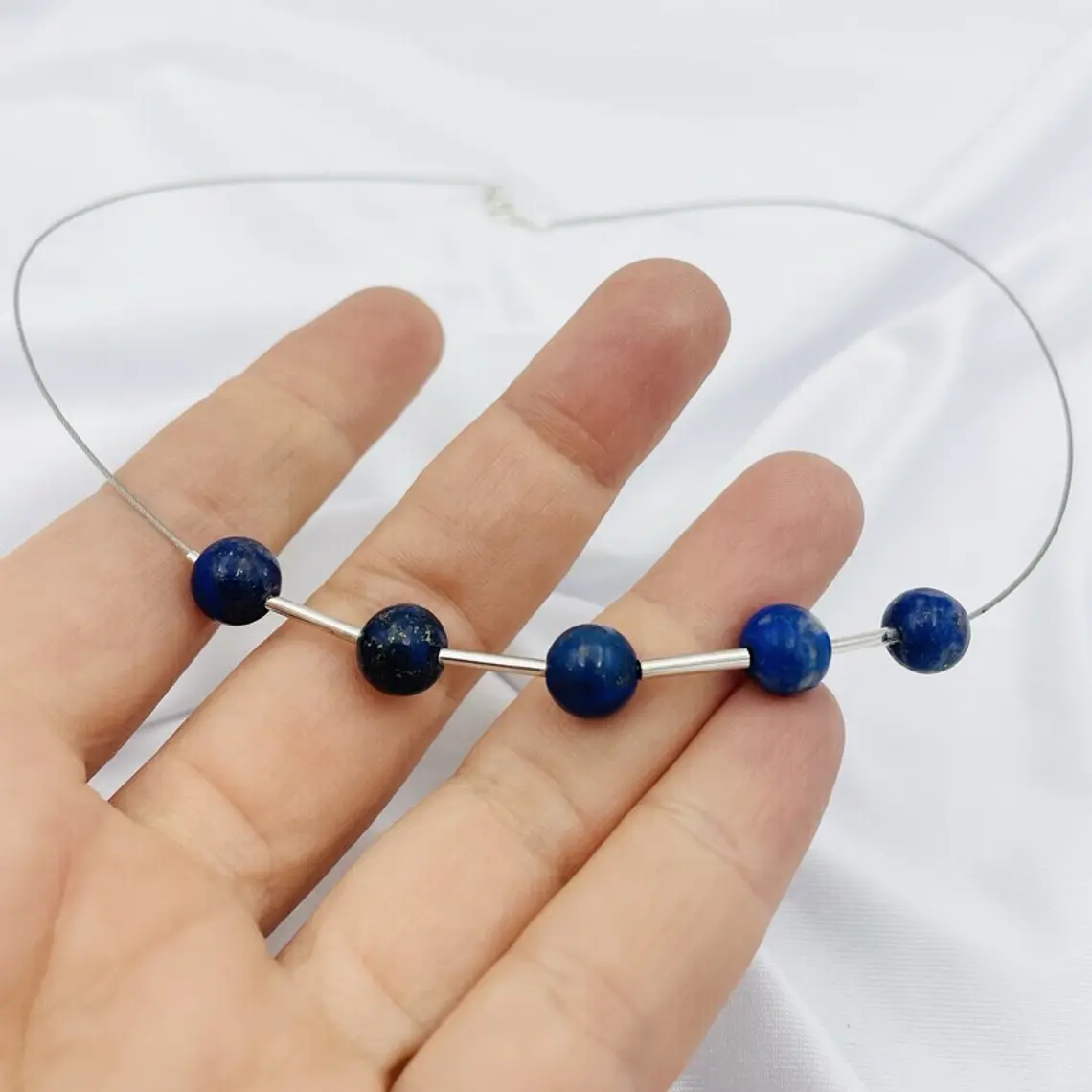 Collar de plata y piedras Lapislazuli 3