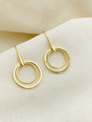 Aretes argollas doradas con gancho