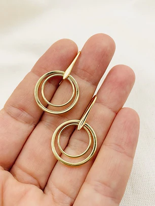 Aretes argollas doradas con gancho