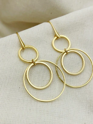 Aretes argollas doradas largos