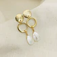 Aretes Dorados Largos Con Nácar Natural - Miniatura 1
