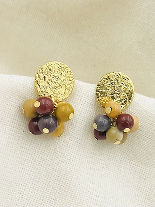 Aretes recimo de piedras Mookaita naturales