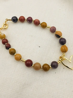 Pulsera Corazón con piedras Mookaita 