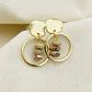 Aretes dorados con piedras Jaspe porcelana - thumbnail 1