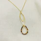 Collar dorado con gota de piedras - Miniatura 3