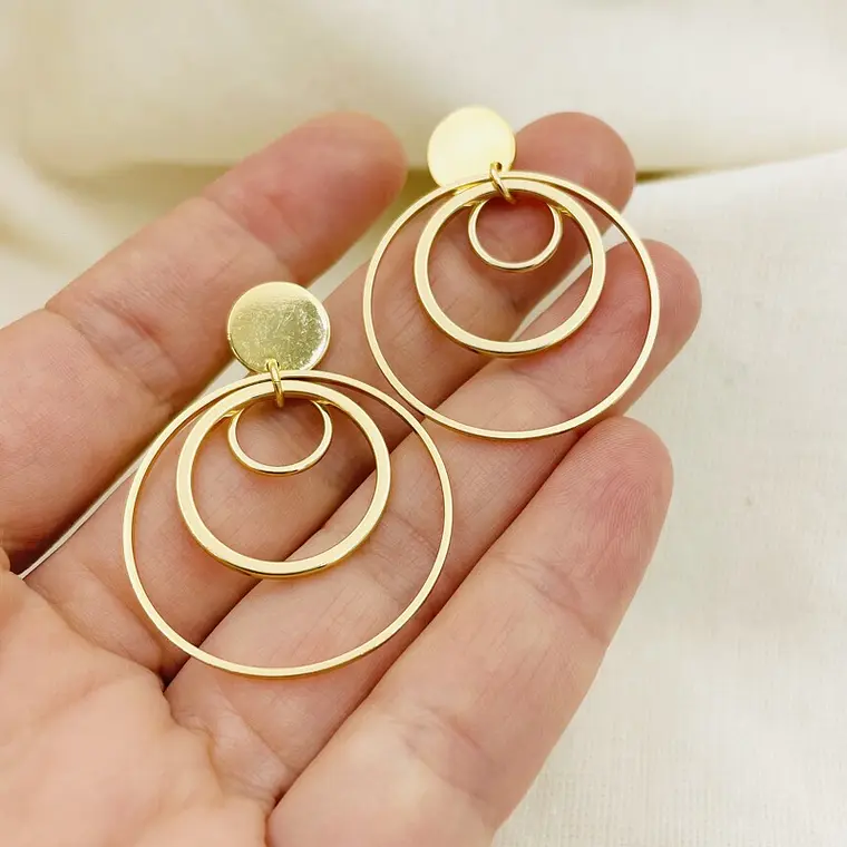 Aretes argollas doradas grandes 2