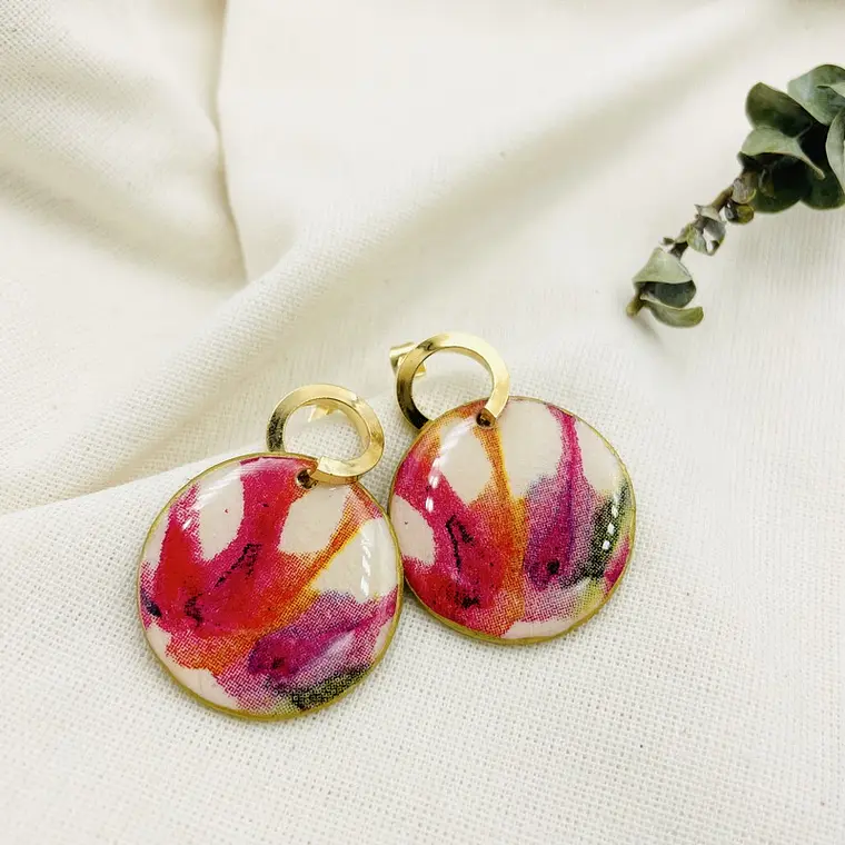 Aretes ¨découpage¨ Con Resina 1