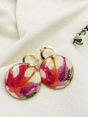Aretes ¨découpage¨ Con Resina