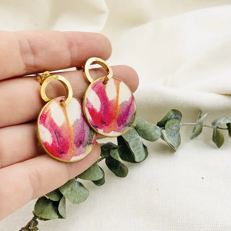 Aretes ¨découpage¨ Con Resina 2