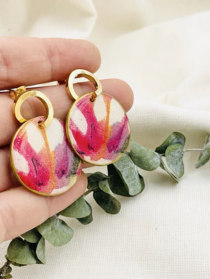 Aretes ¨découpage¨ Con Resina