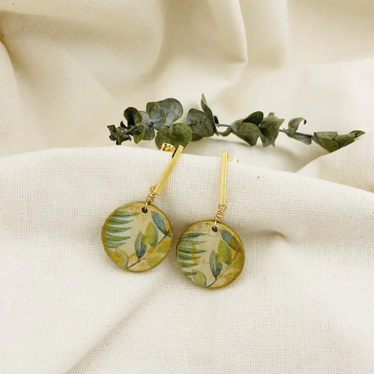 Aretes ¨découpage¨ Con Resina 2