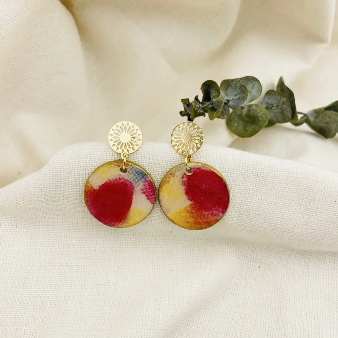 Aretes ¨découpage¨ Con Resina 1