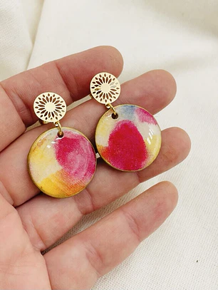 Aretes ¨découpage¨ Con Resina