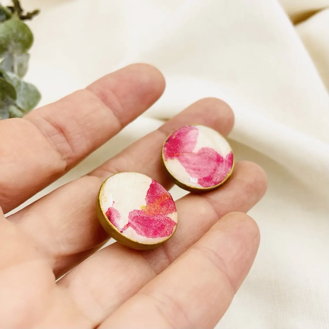 Aretes ¨découpage¨ Con Resina 2